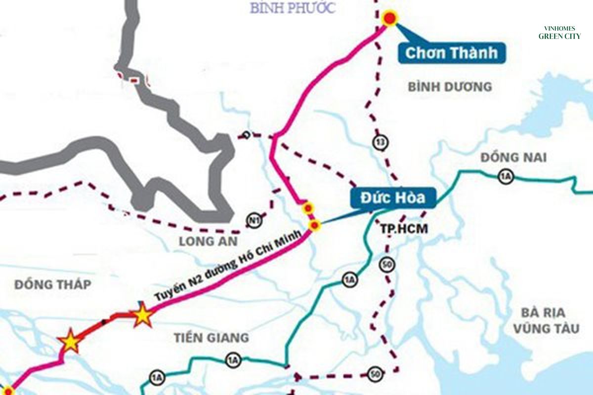 lo trinh quoc lo n2 qua vinhomes long an