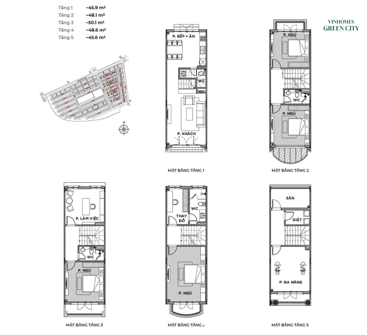 mat bang nha pho vinhomes green city